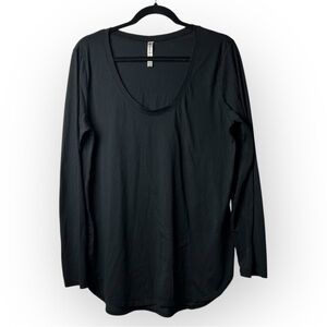 Fabletics Black Long Sleeve Top w Side Details L